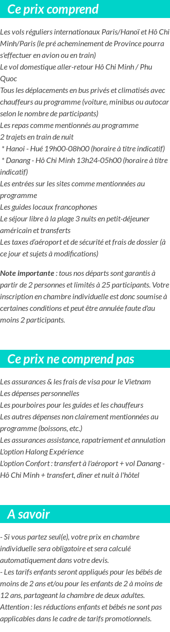 Conditions tarifaires