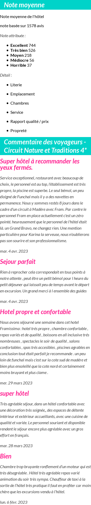 Avis clients