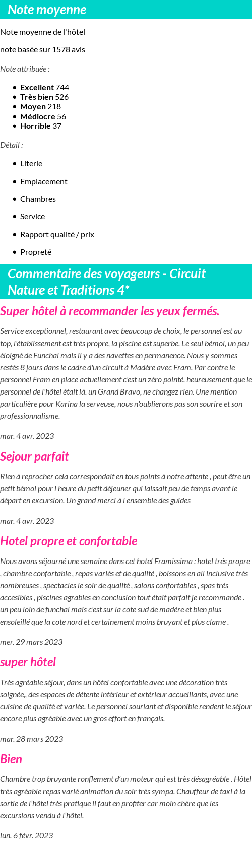 Avis clients