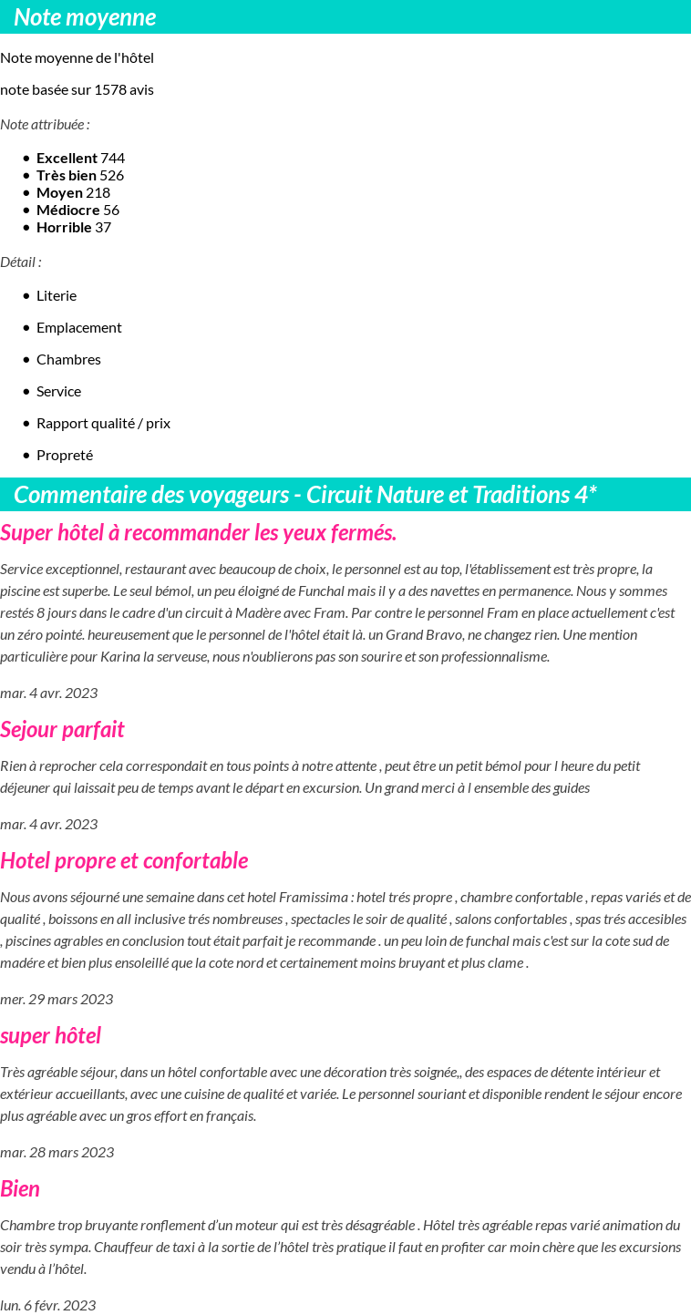 Avis clients