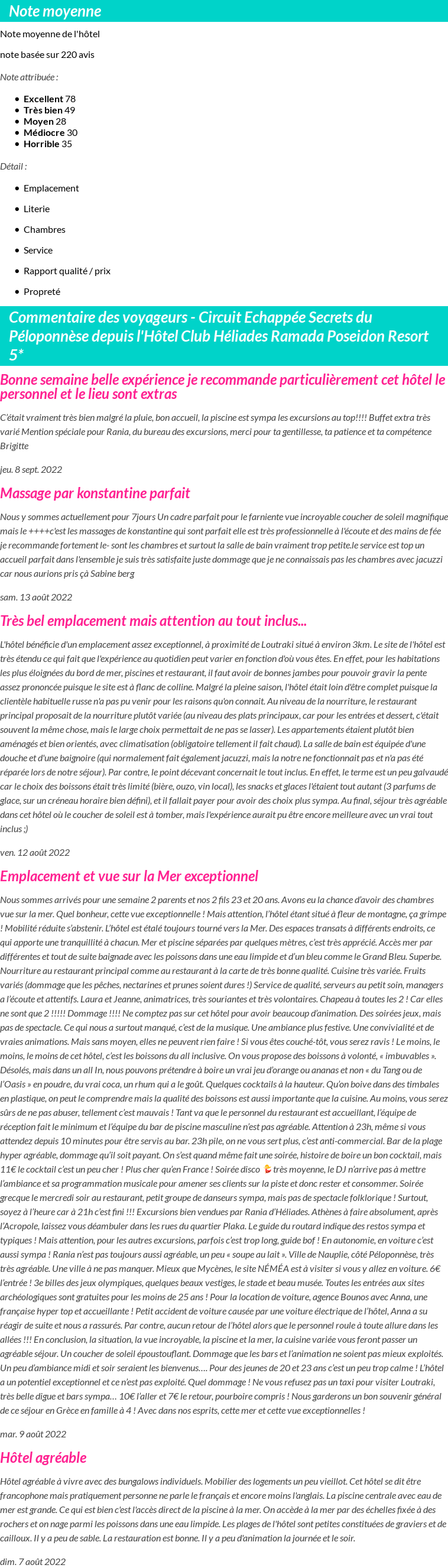 Avis clients