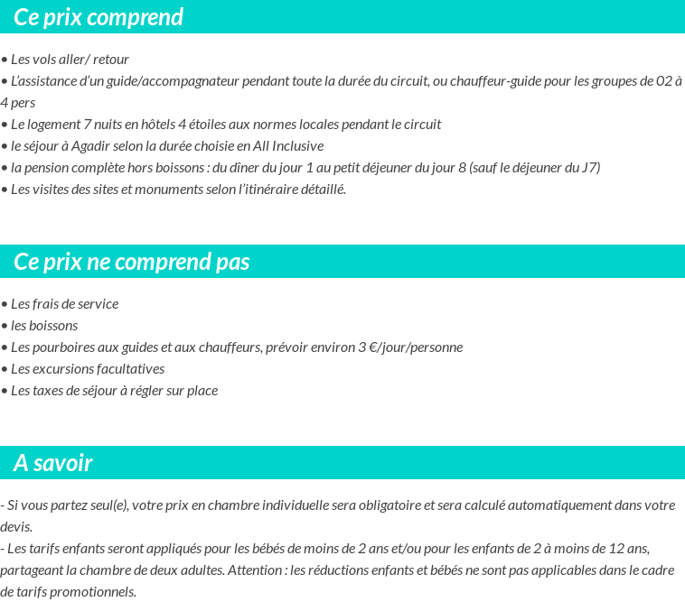 Conditions tarifaires