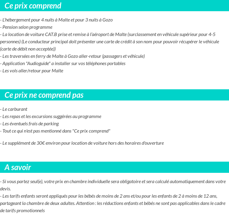 Conditions tarifaires