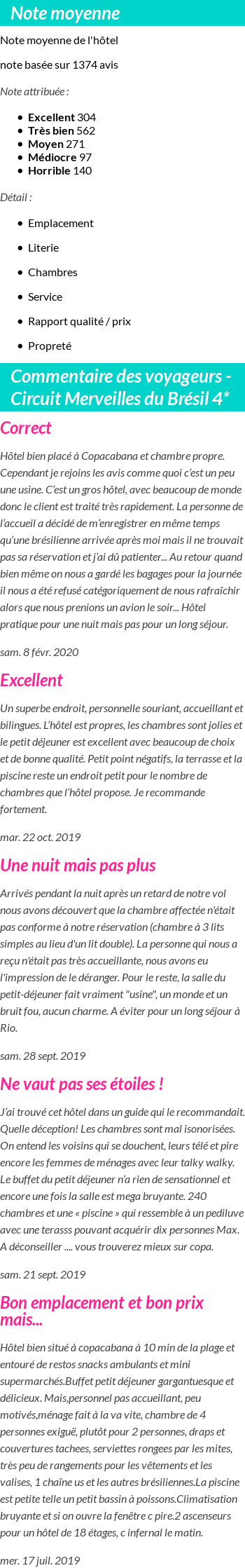 Avis clients