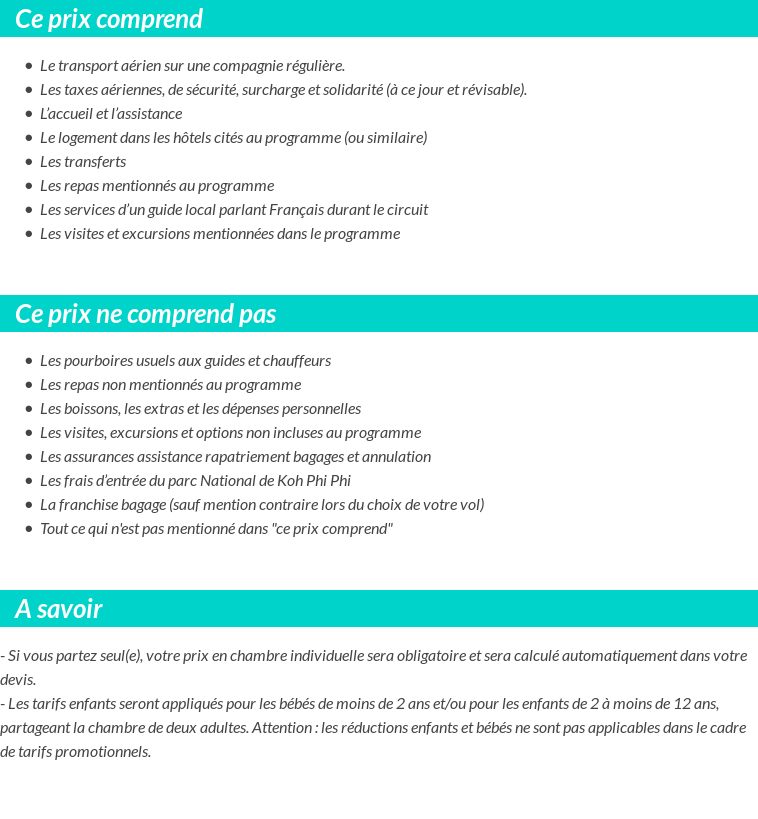 Conditions tarifaires
