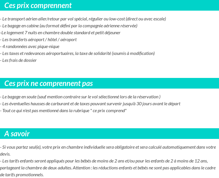 Conditions tarifaires