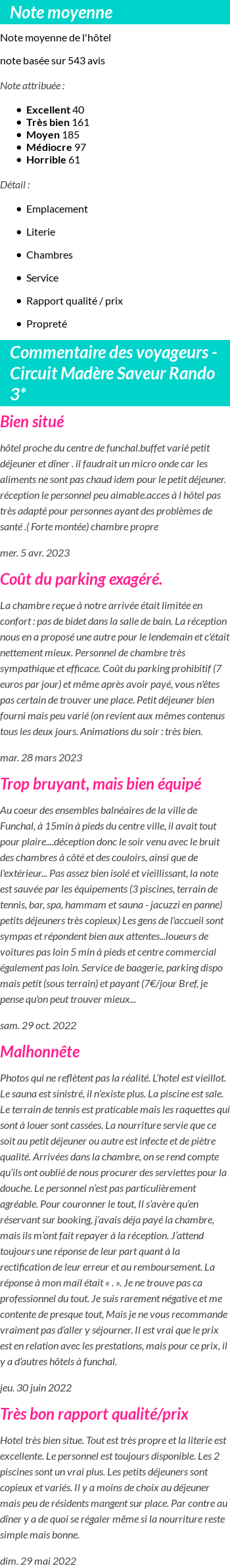 Avis clients