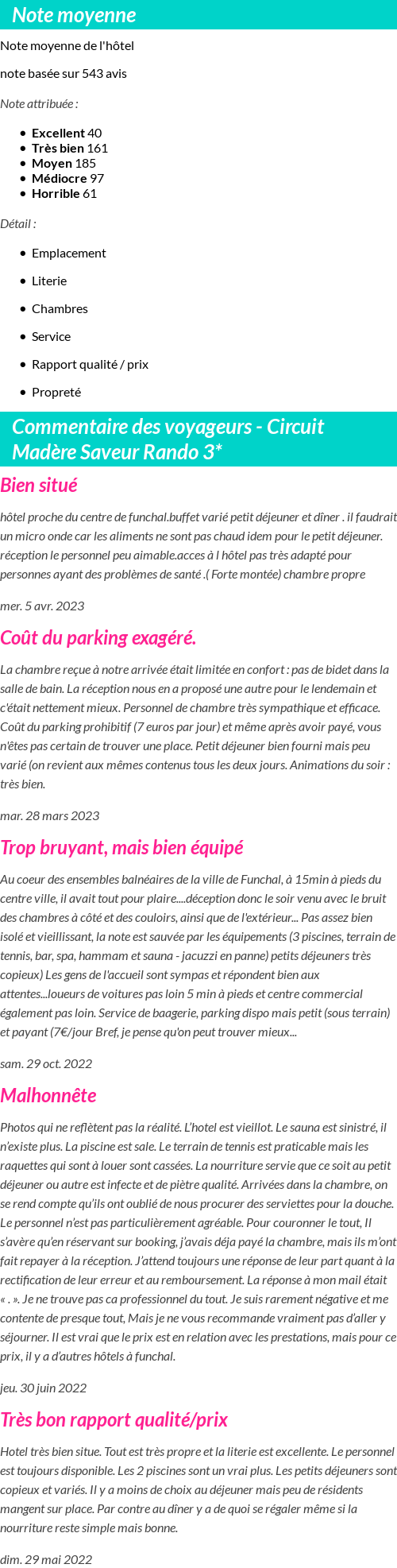 Avis clients
