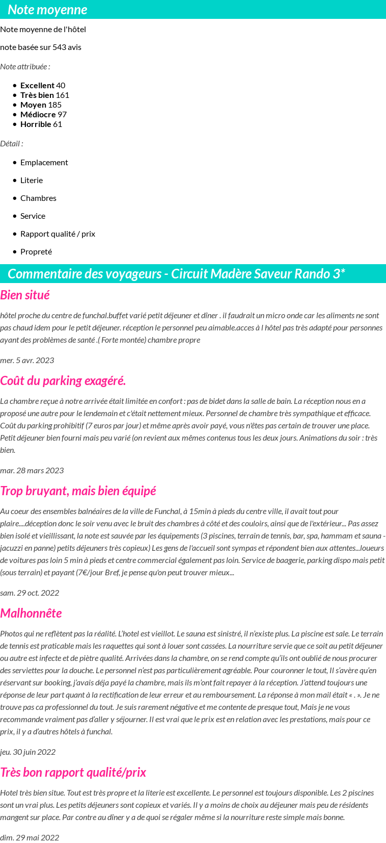 Avis clients