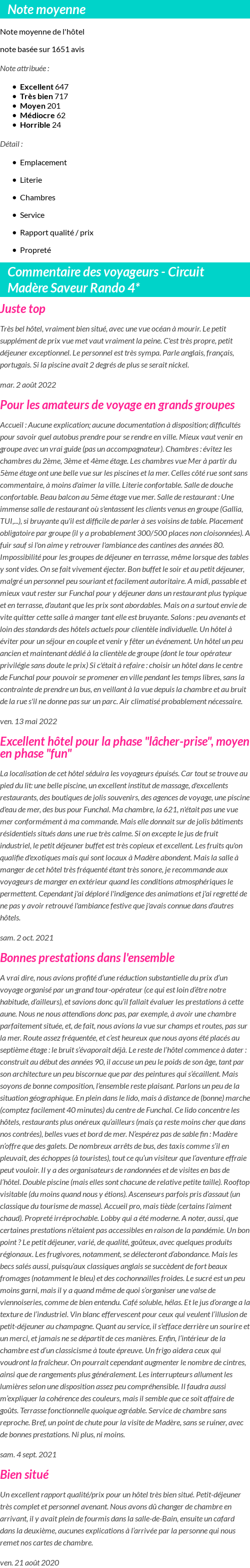 Avis clients