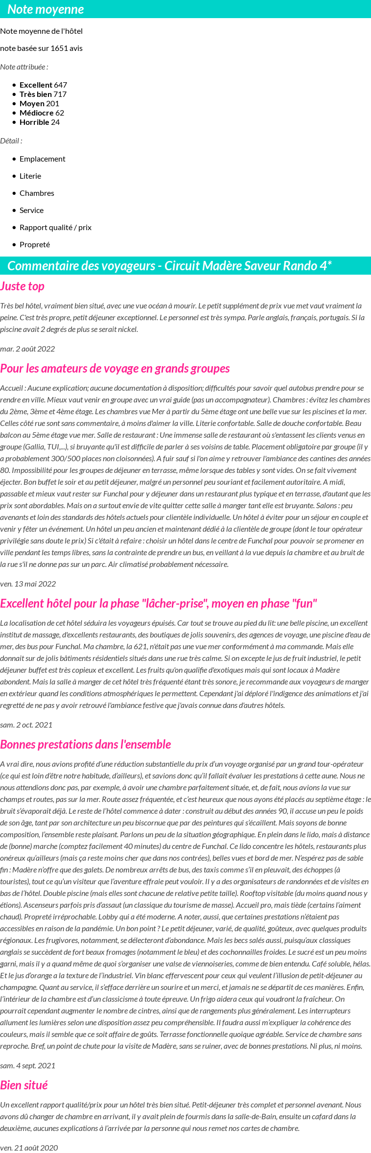 Avis clients