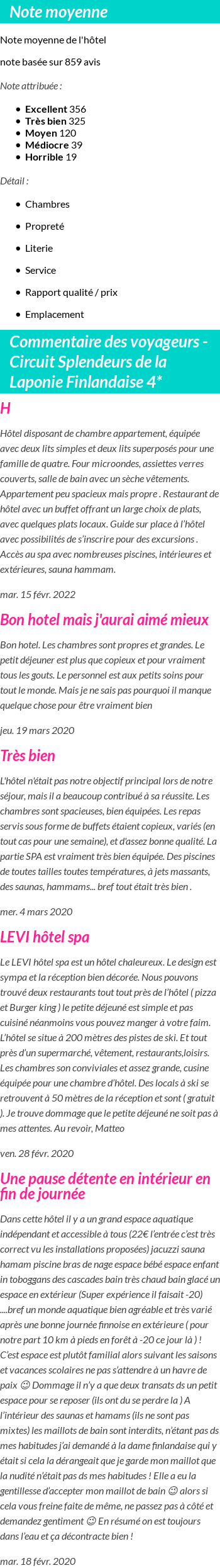 Avis clients
