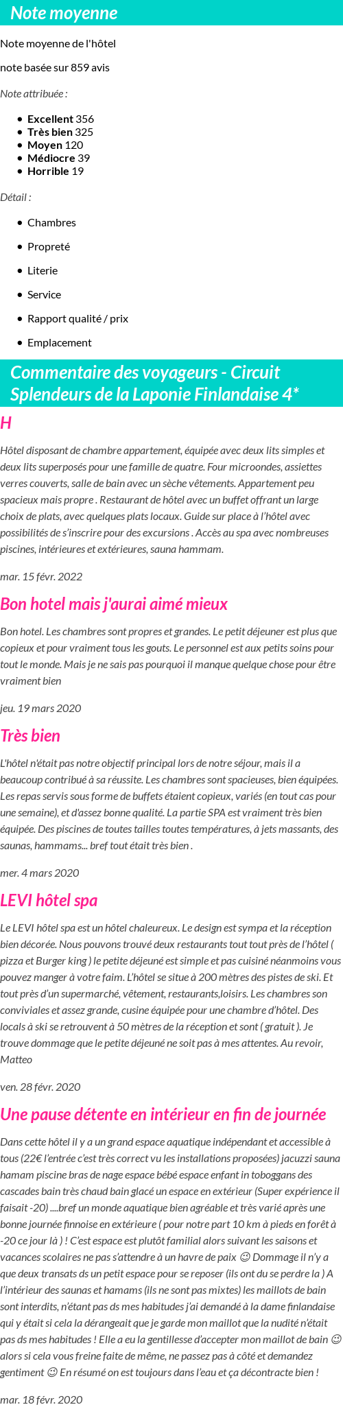 Avis clients