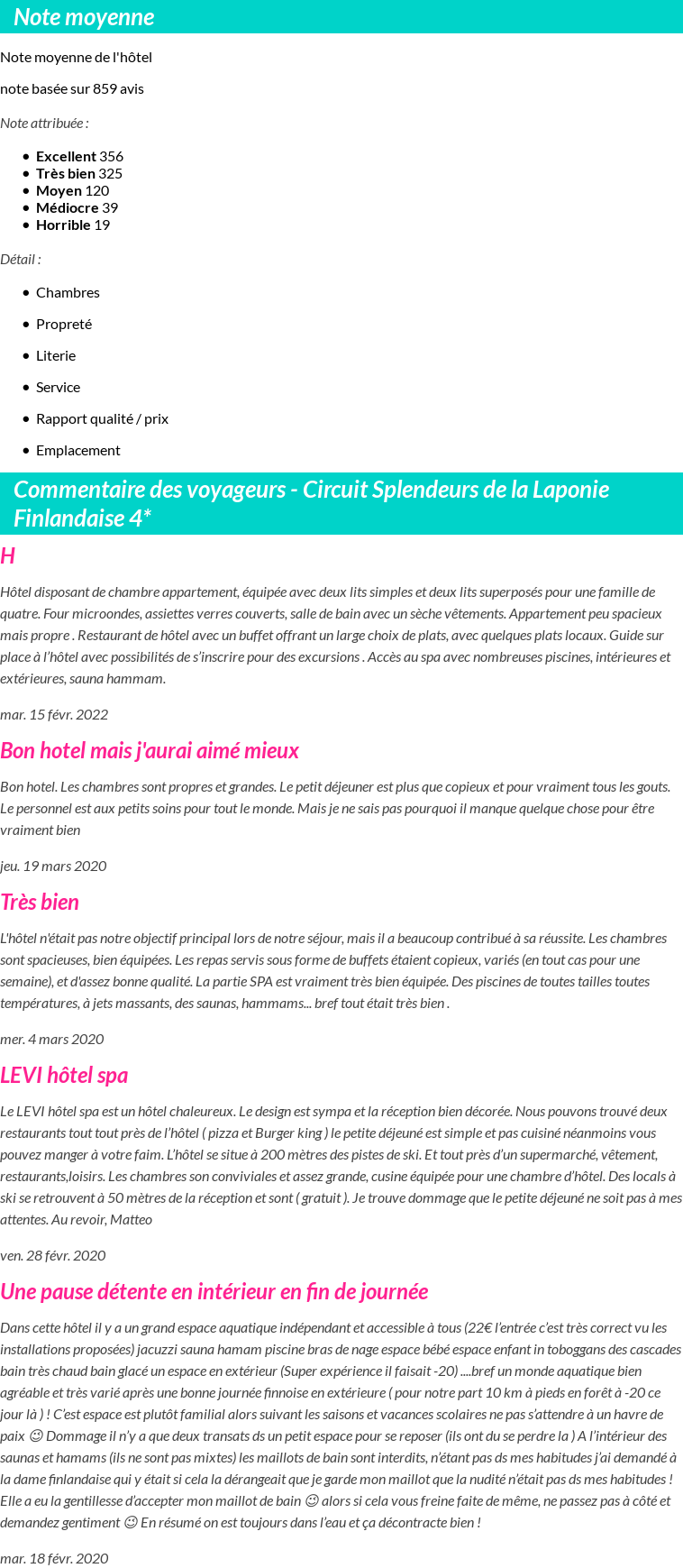 Avis clients