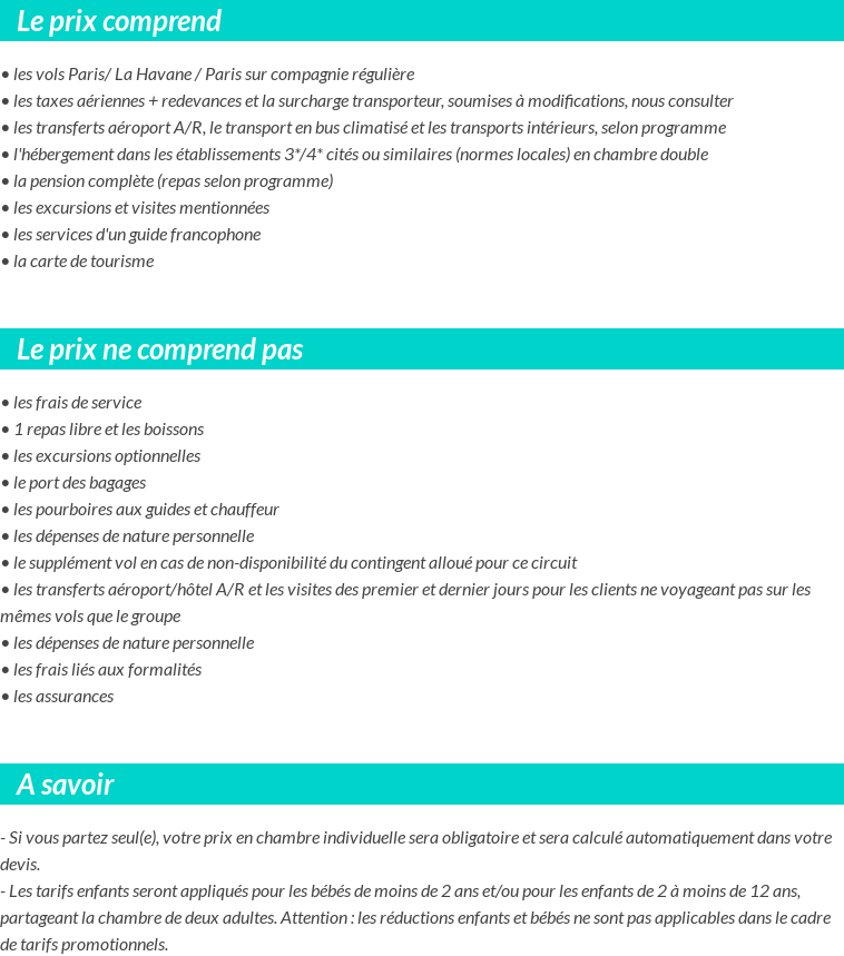Conditions tarifaires