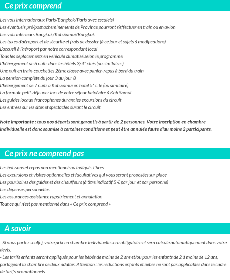 Conditions tarifaires