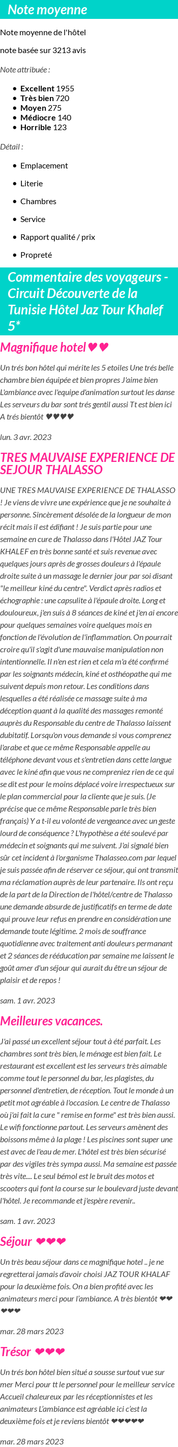 Avis clients