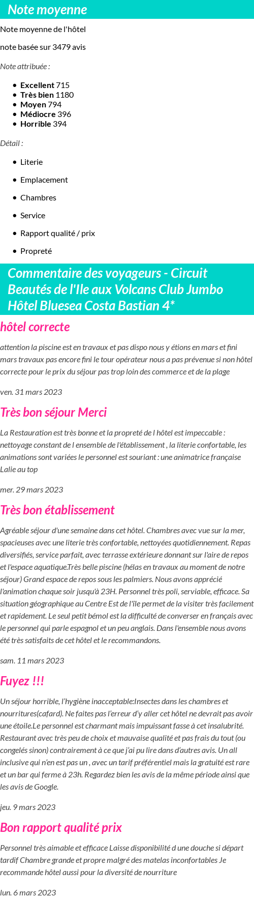 Avis clients
