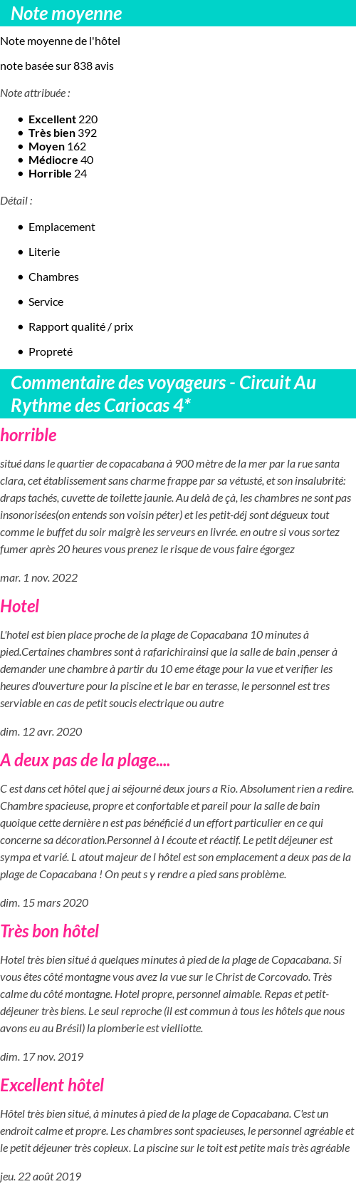 Avis clients