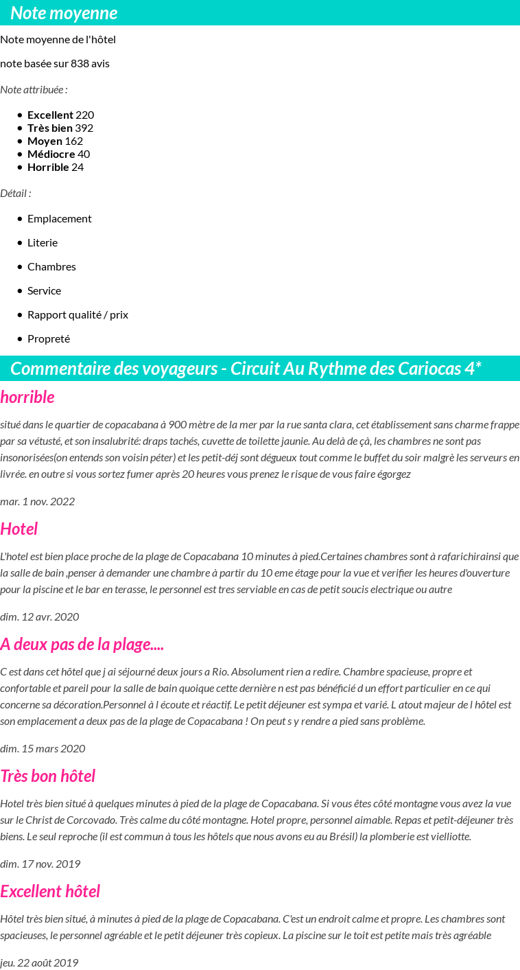 Avis clients