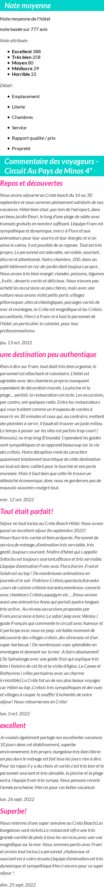 Avis clients