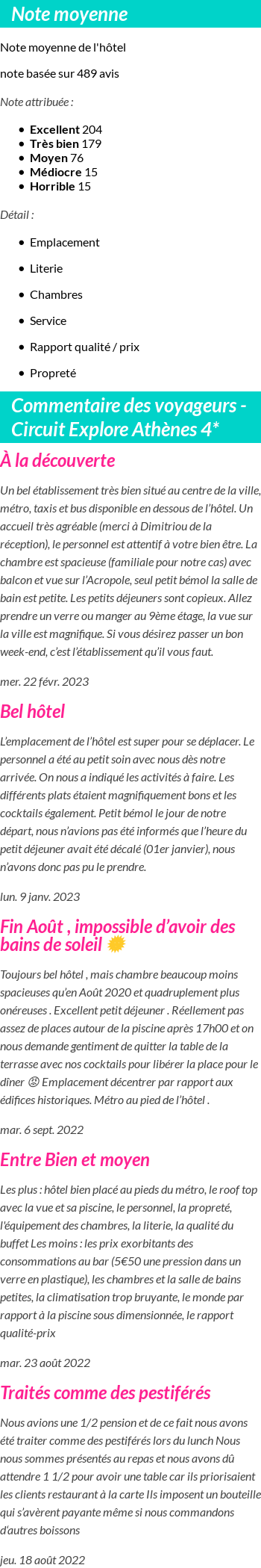 Avis clients