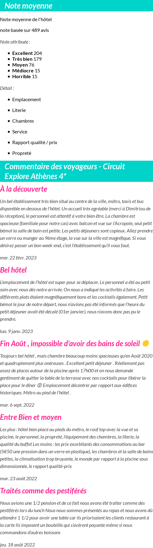 Avis clients