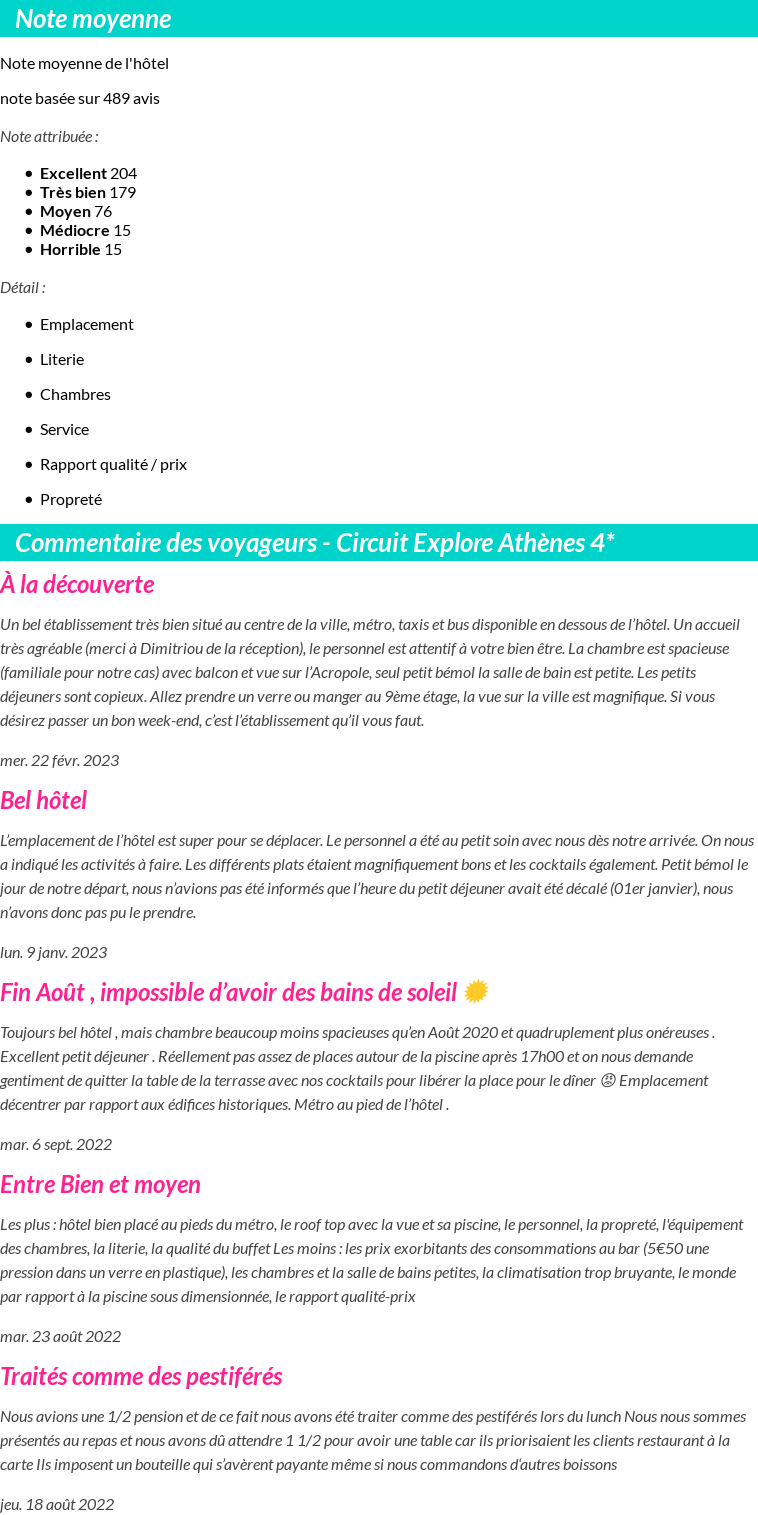 Avis clients