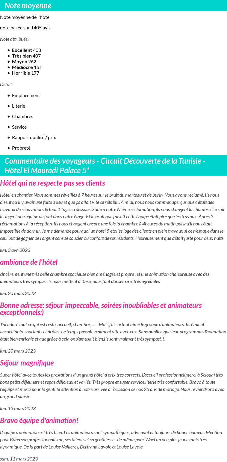 Avis clients