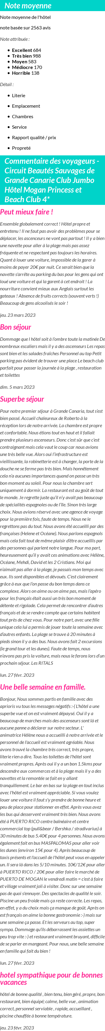 Avis clients