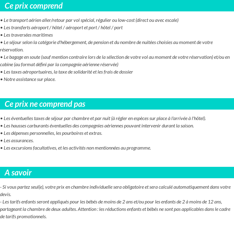 Conditions tarifaires