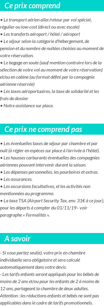 Conditions tarifaires