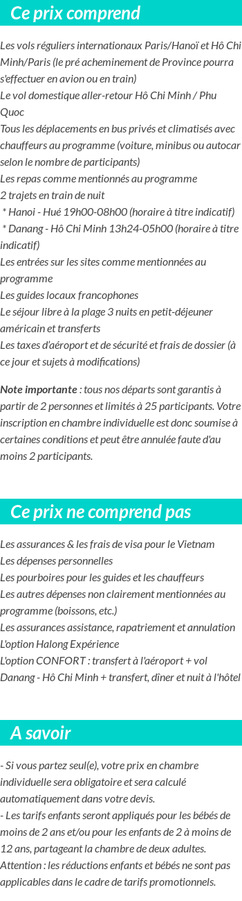 Conditions tarifaires