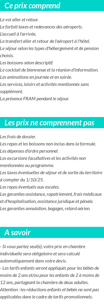 Conditions tarifaires
