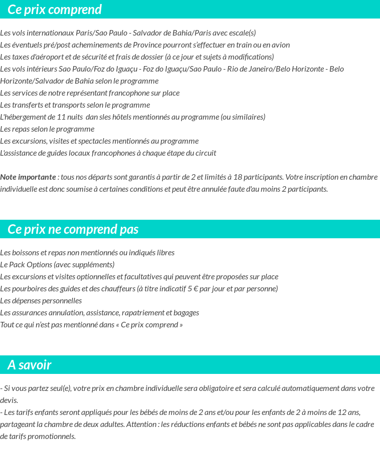 Conditions tarifaires