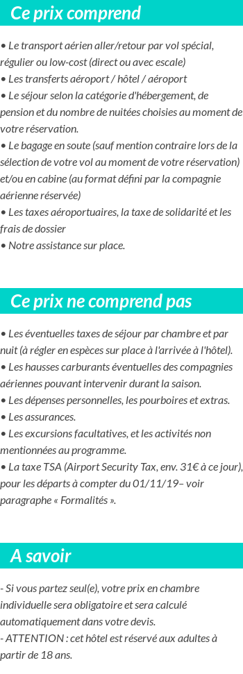 Conditions tarifaires