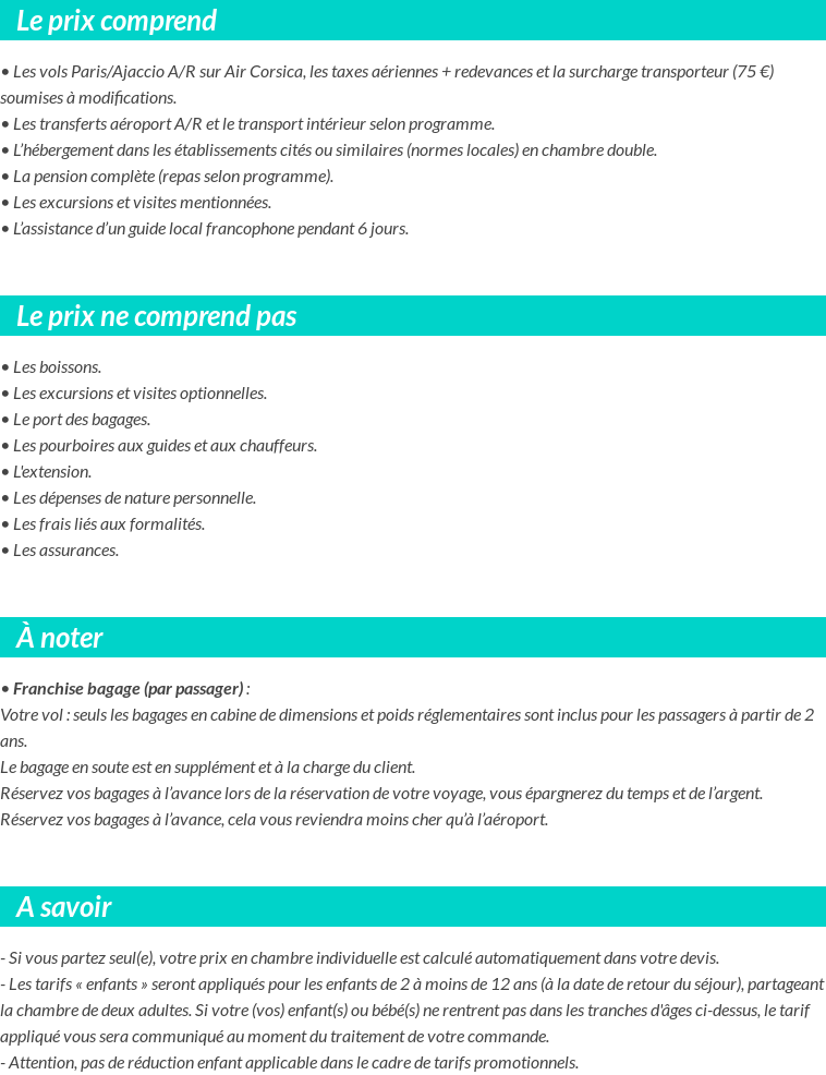 Conditions tarifaires