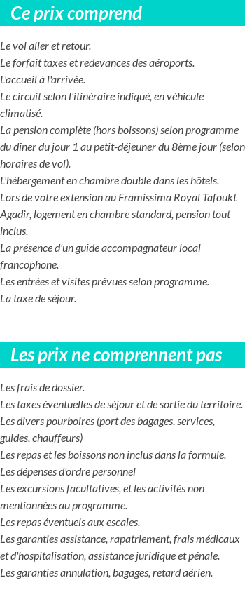 Conditions tarifaires