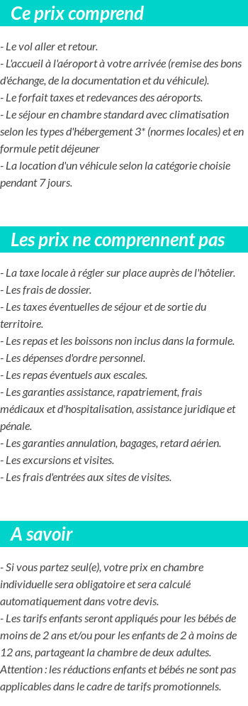 Conditions tarifaires