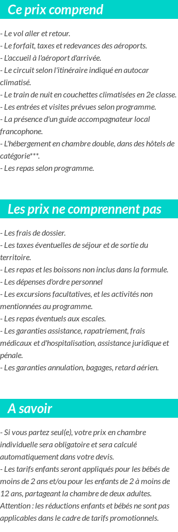 Conditions tarifaires