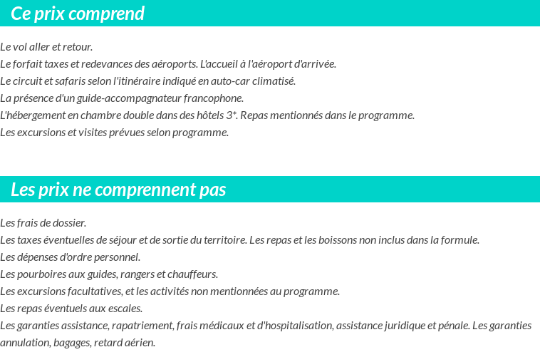 Conditions tarifaires