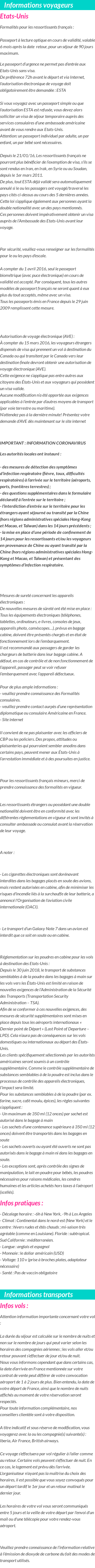 Formalités et infos voyageurs