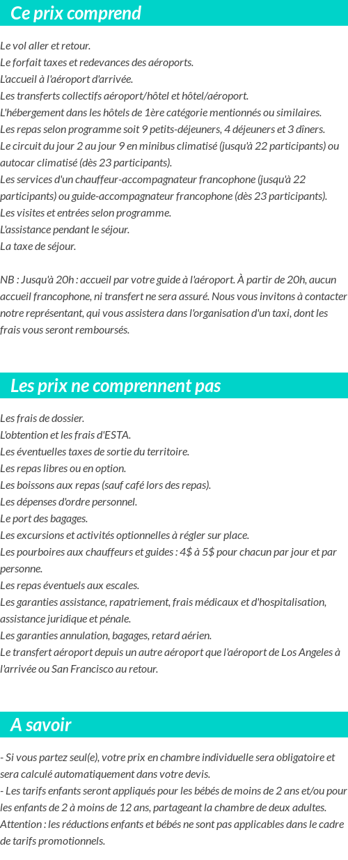 Conditions tarifaires