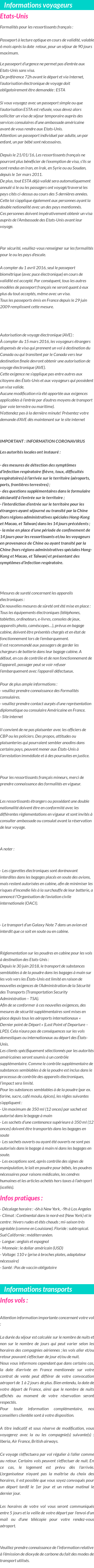 Formalités et infos voyageurs
