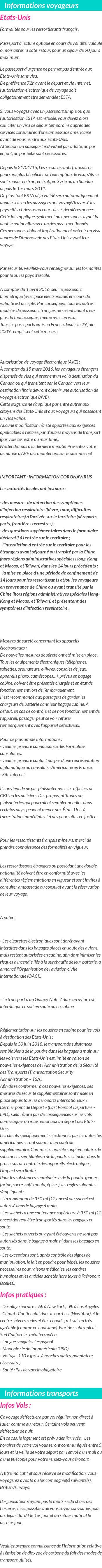 Formalités et infos voyageurs