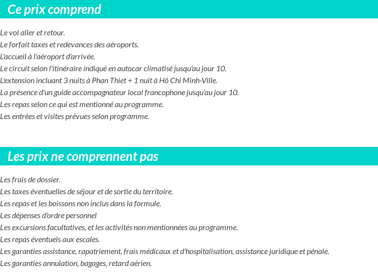 Conditions tarifaires