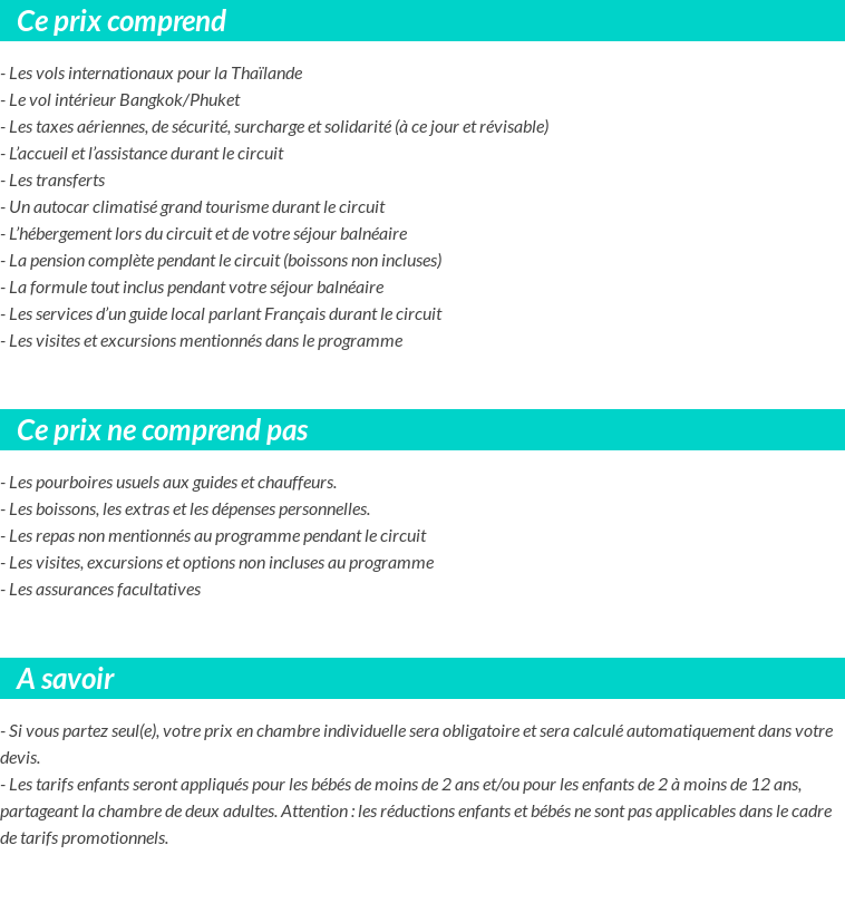 Conditions tarifaires