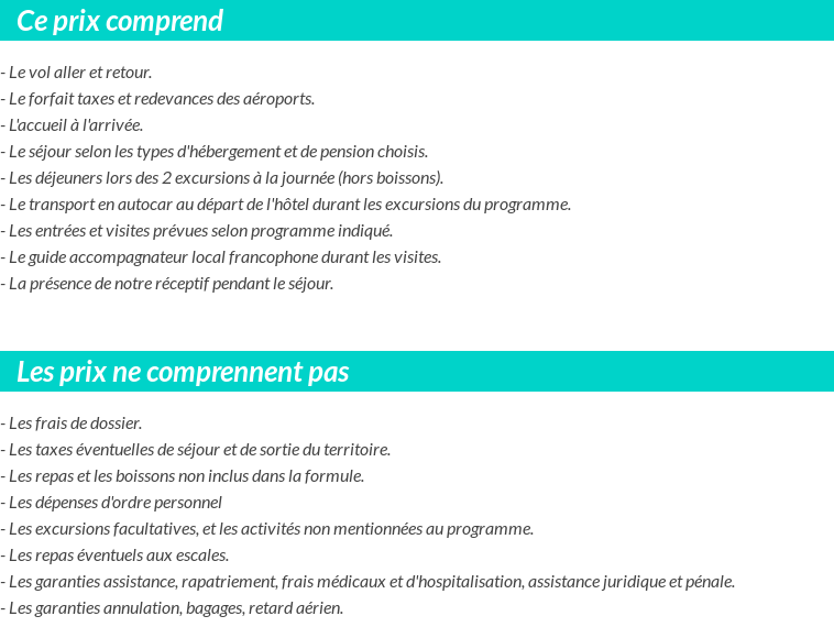 Conditions tarifaires