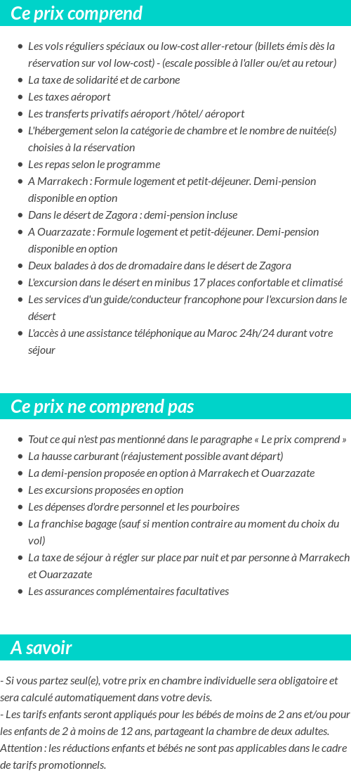 Conditions tarifaires