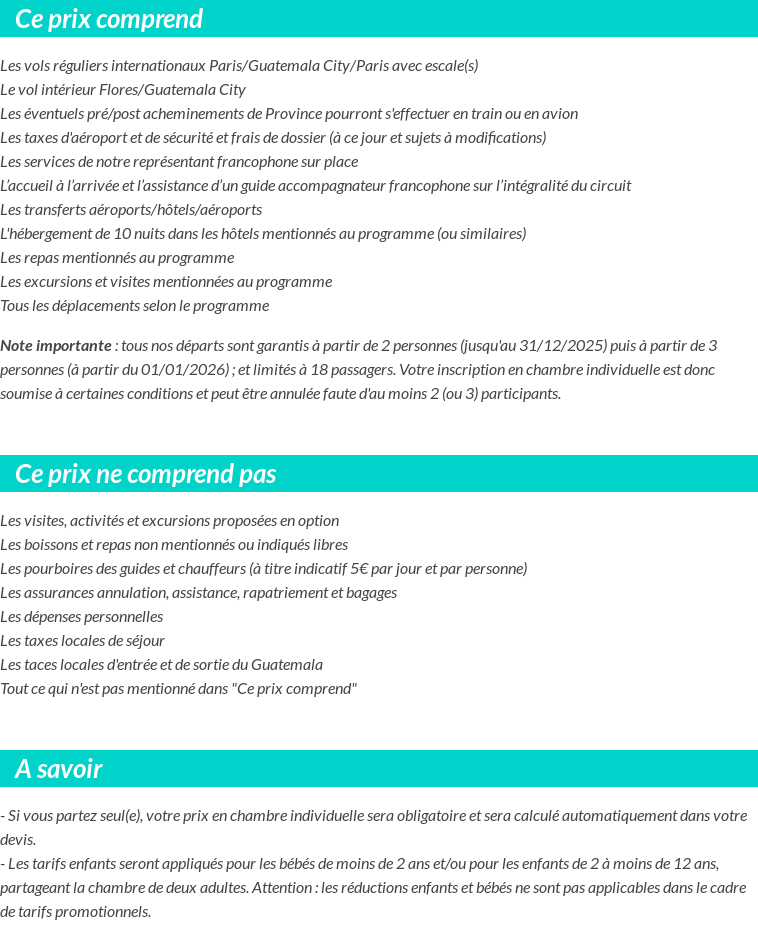 Conditions tarifaires
